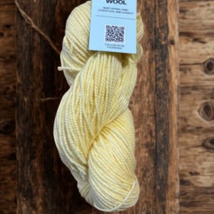 hand dyed worsted wool yarn: maine romeldale sheep, artisan fiber yellow