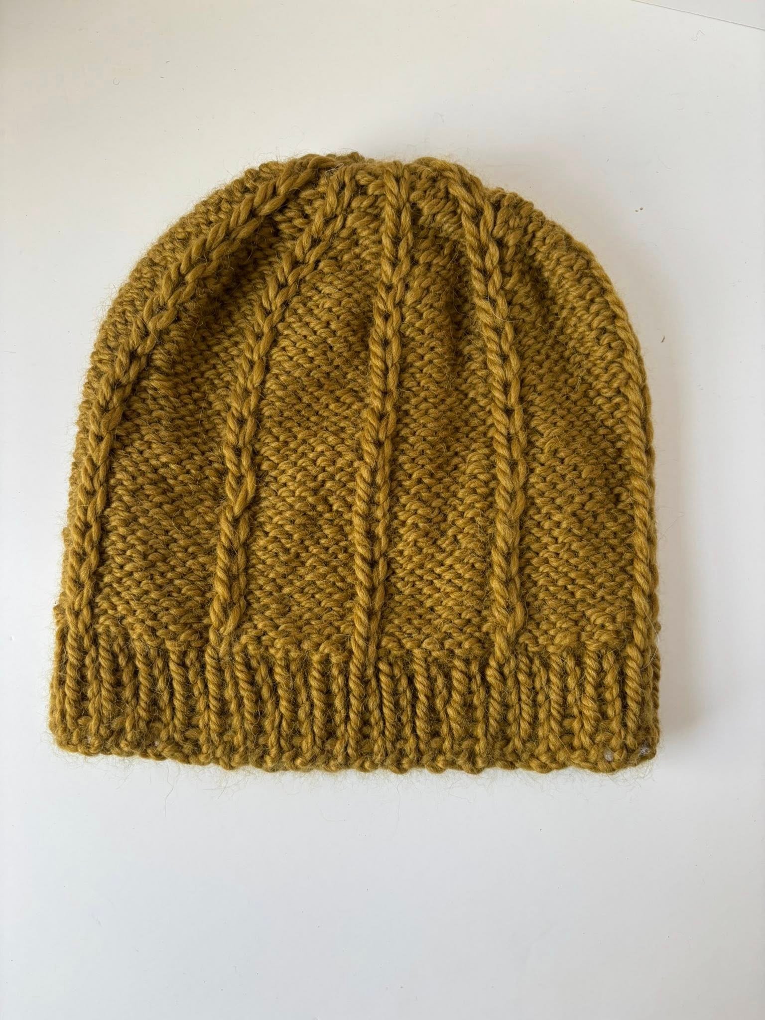 hand knitted dark gold wool hat – cozy, warm, maine made hand knitted dark gold wool hat – cozy, warm, maine made