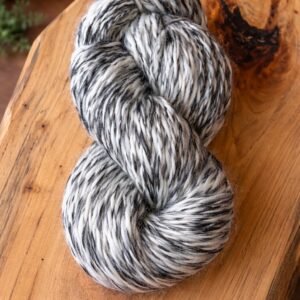 Handspun Merino Wool Yarn: Border Collie Inspired Black & White Thick N Thin (153 Yards)