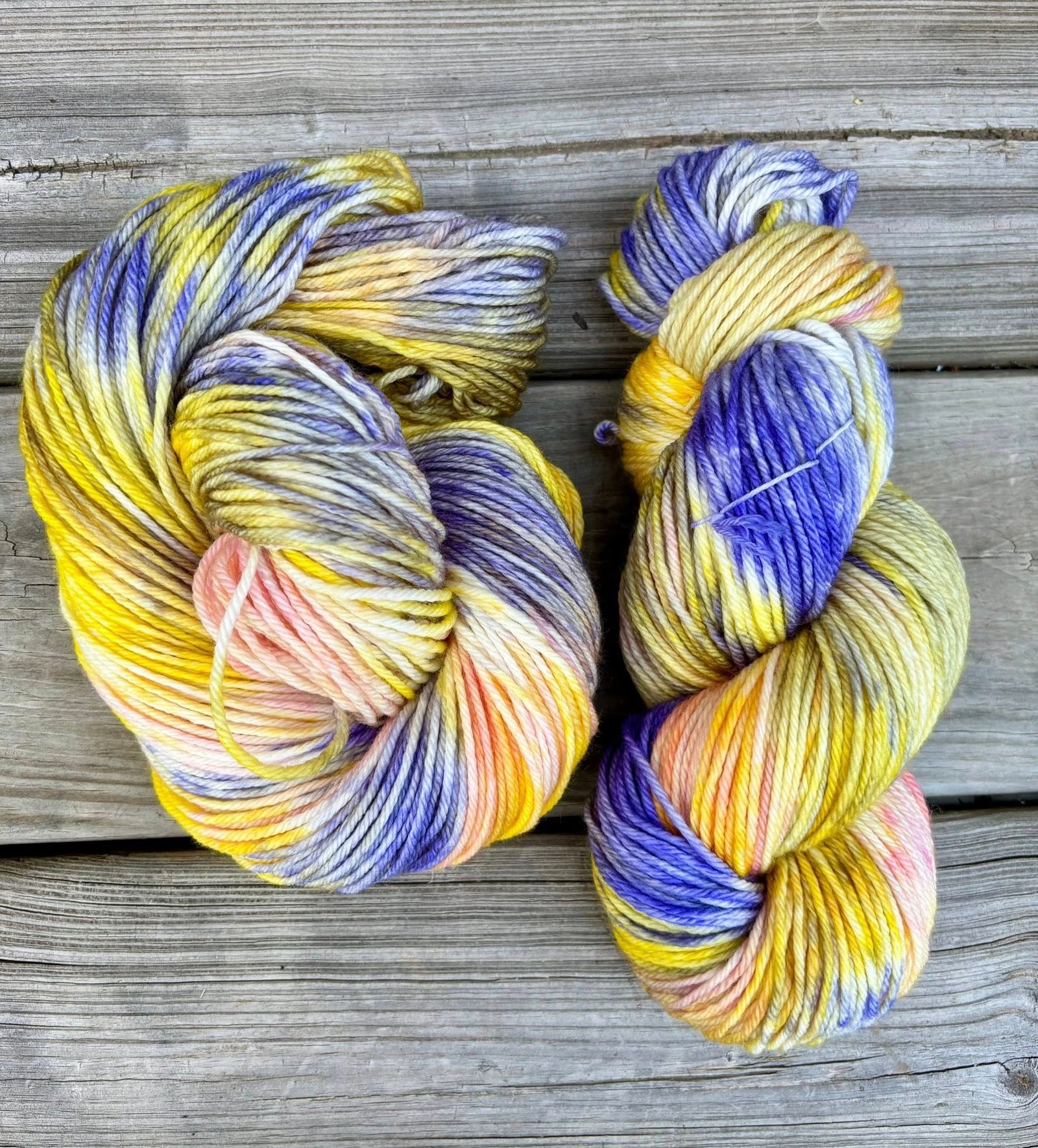 Sun Tea & Lilacs — Hand-Dyed Variegated Yarn | Soft Summer Pastels in Lemon, Lavender & Peach - Image 5