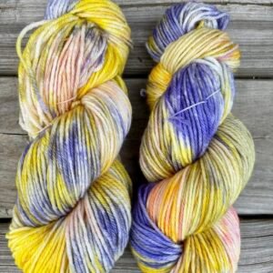 Sun Tea & Lilacs — Hand-Dyed Variegated Yarn | Soft Summer Pastels in Lemon, Lavender & Peach