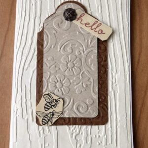 Embossed Bee Greeting Card – Rustic Nature Inspired Handmade Card