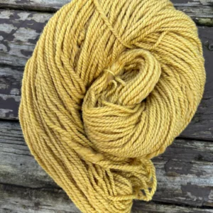 Handspun Rambouillet Yarn – Pam’s Fleece | Heavy Worsted Weight | Hand-Dyed Gold | Lanolin-Rich