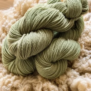 Farm Raised Merino Wool Yarn – Sage Green - Hand Dyed Worsted Weight, Maine Made