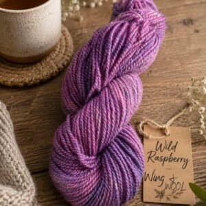 Hand Dyed Merino Wool Yarn | Wild Raspberry Worsted Weight 220 Yards